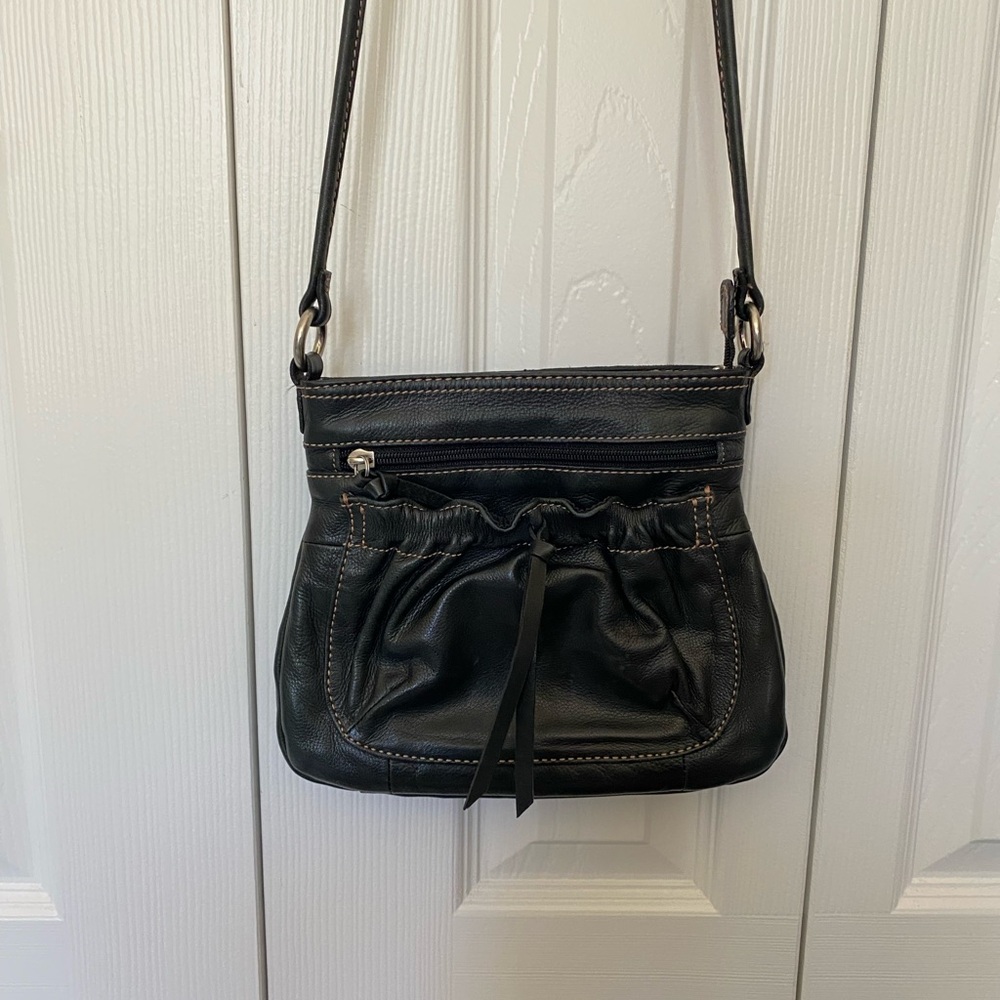 Fossil Black Leather Crossbody Bag